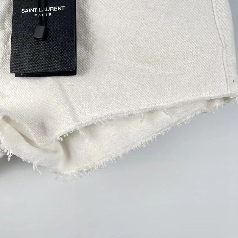 Yves Saint Laurent Saint Laurent White Summer Women's Shorts 0089 Size 22" - 4 Thumbnail