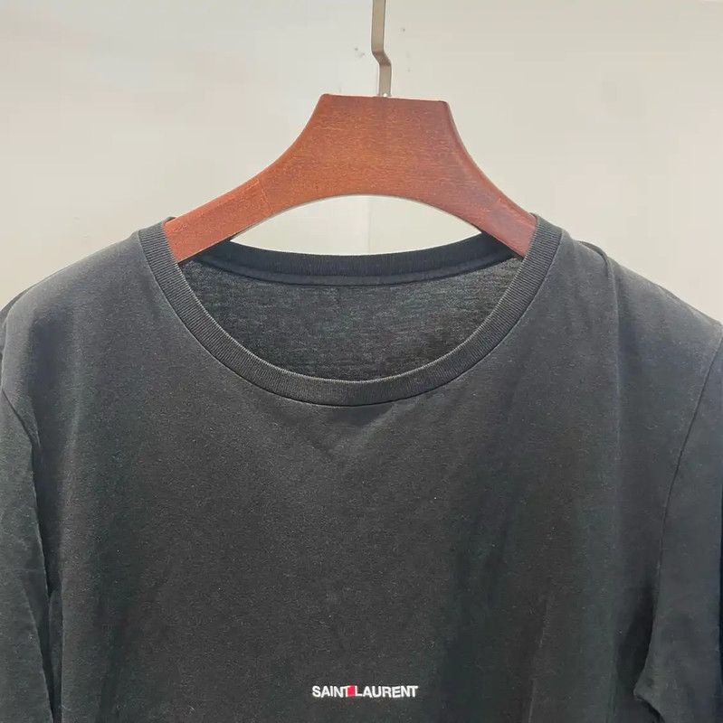 Yves Saint Laurent Saint Laurent Black Cotton Short Sleeve T-Shirt 0089 Size M / US 6-8 / IT 42-44 - 4 Thumbnail