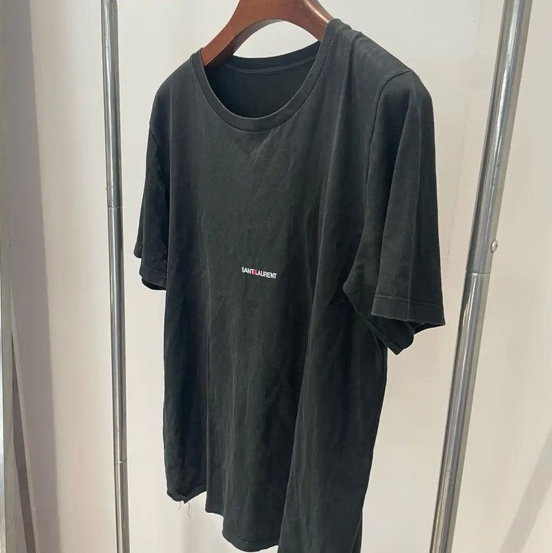 Yves Saint Laurent Saint Laurent Black Cotton Short Sleeve T-Shirt 0089 Size M / US 6-8 / IT 42-44 - 3 Thumbnail