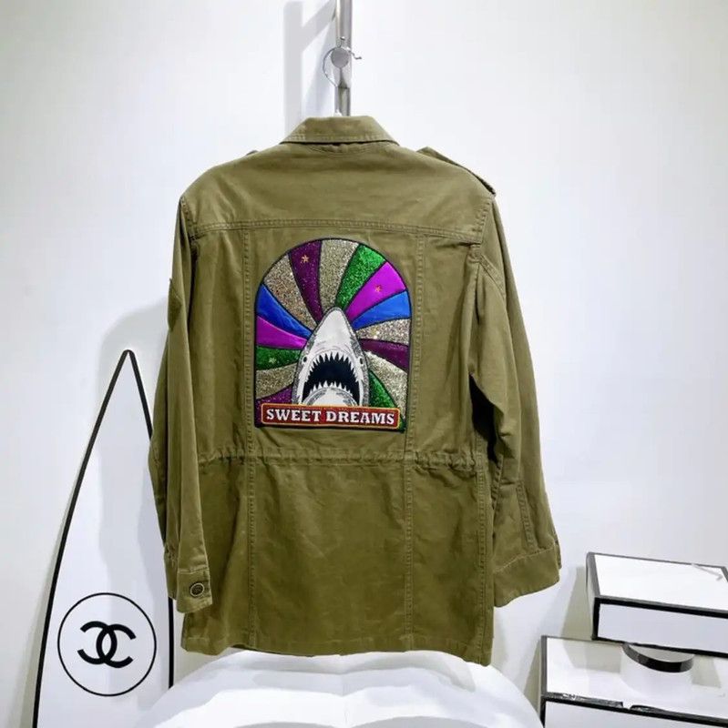 Yves Saint Laurent Saint Laurent Green Cotton Women's Jacket 0089 Size M / US 6-8 / IT 42-44 - 2 Thumbnail