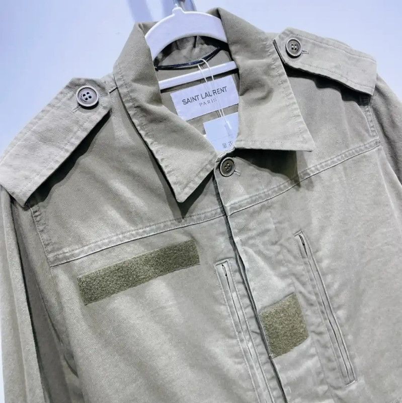 Yves Saint Laurent Saint Laurent Green Cotton Women's Jacket 0089 Size M / US 6-8 / IT 42-44 - 7 Thumbnail
