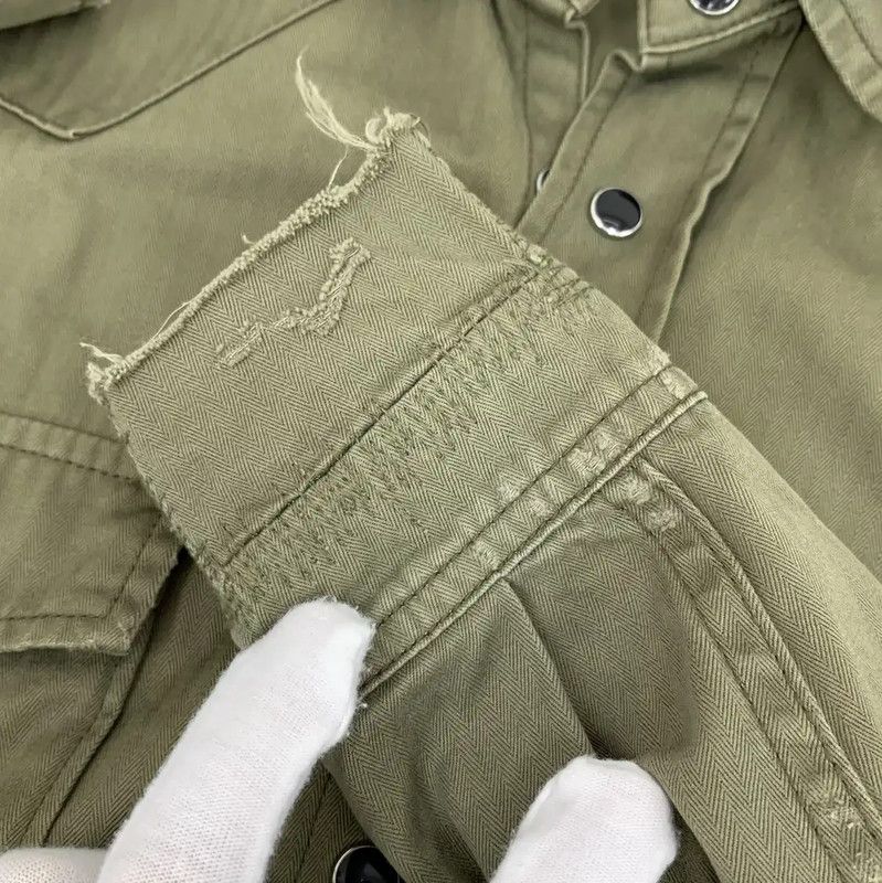Yves Saint Laurent Saint Laurent Military Green Cotton Shirt 0089 Size S / US 4 / IT 40 - 8 Thumbnail