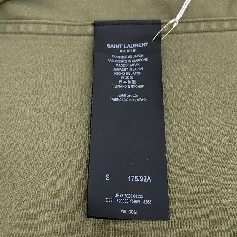 Yves Saint Laurent Saint Laurent Military Green Cotton Shirt 0089 Size S / US 4 / IT 40 - 6 Thumbnail