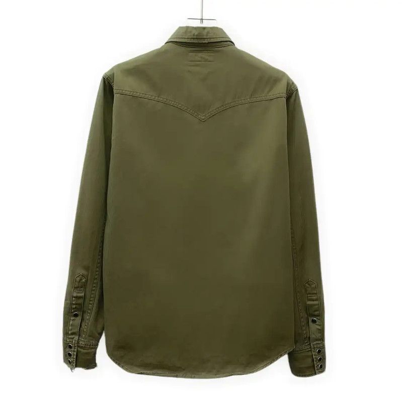 Yves Saint Laurent Saint Laurent Military Green Cotton Shirt 0089 Size S / US 4 / IT 40 - 2 Thumbnail