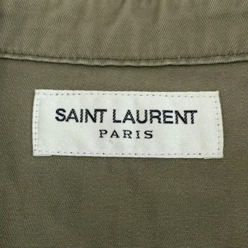 Yves Saint Laurent Saint Laurent Military Green Cotton Shirt 0089 Size S / US 4 / IT 40 - 5 Thumbnail