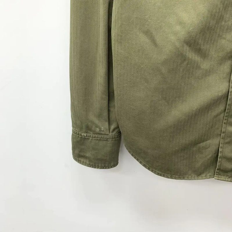 Yves Saint Laurent Saint Laurent Military Green Cotton Shirt 0089 Size S / US 4 / IT 40 - 4 Thumbnail