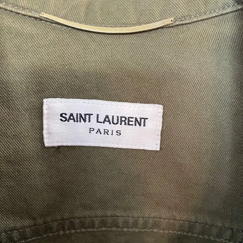 Yves Saint Laurent Saint Laurent Olive Green Cotton Women's Jacket 0089 Size M / US 6-8 / IT 42-44 - 3 Thumbnail