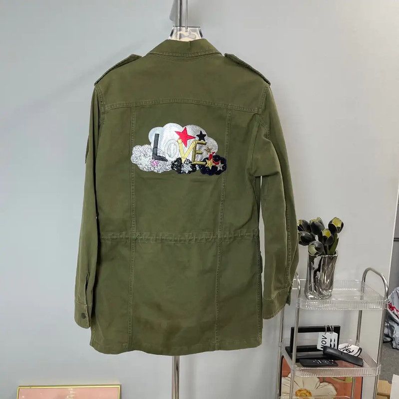 Yves Saint Laurent Saint Laurent Olive Green Cotton Women's Jacket 0089 Size M / US 6-8 / IT 42-44 - 2 Thumbnail