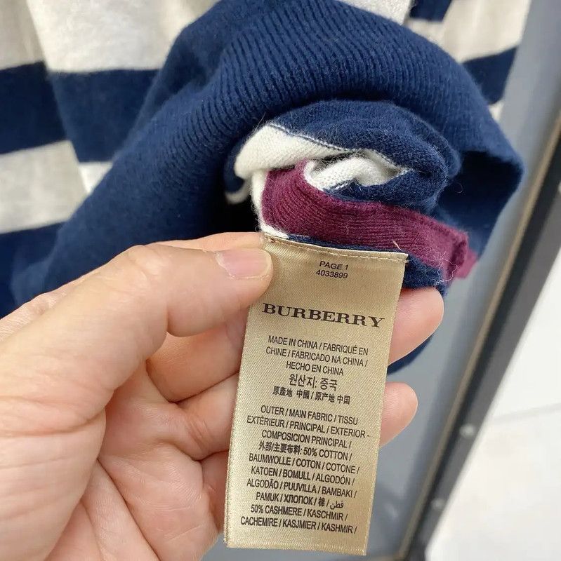 Burberry Burberry Striped Wool-Blend Women's Knit Sweater Size L / US 10 / IT 46 - 6 Thumbnail