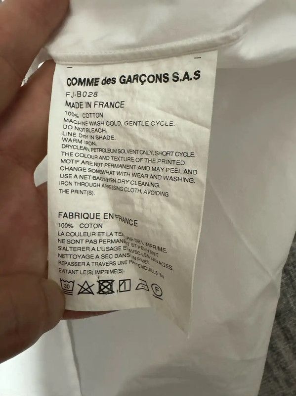 Comme des Garcons Comme des Garçons White Cotton Logo Shirt 0089 Size US XL / EU 56 / 4 - 5 Thumbnail