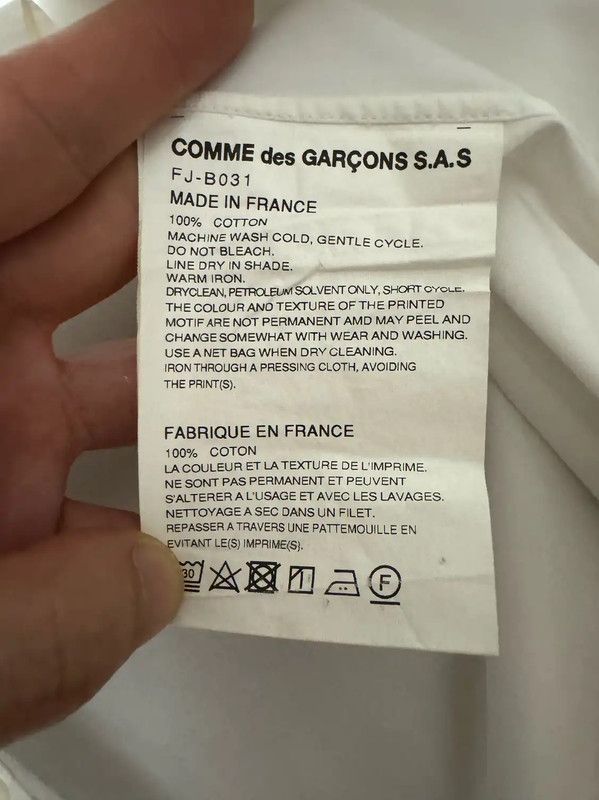 Comme des Garcons Comme des Garçons White Cotton Logo Shirt 0089 Size US XL / EU 56 / 4 - 6 Thumbnail