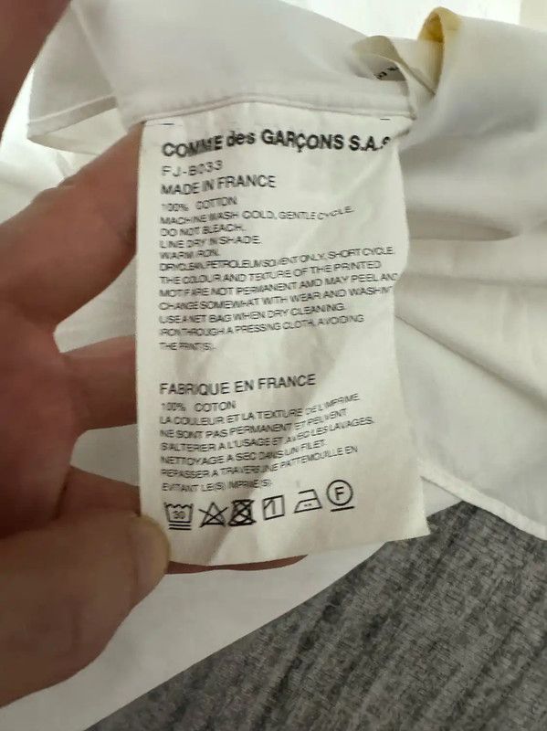 Comme des Garcons Comme des Garçons White Cotton Graphic Shirt 0089 Size US XL / EU 56 / 4 - 5 Thumbnail