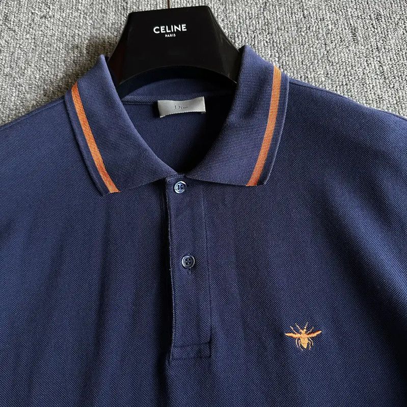 Dior Dior Seasonal Navy Cotton Polo Shirt for Men 0089 Size US XL / EU 56 / 4 - 2 Thumbnail