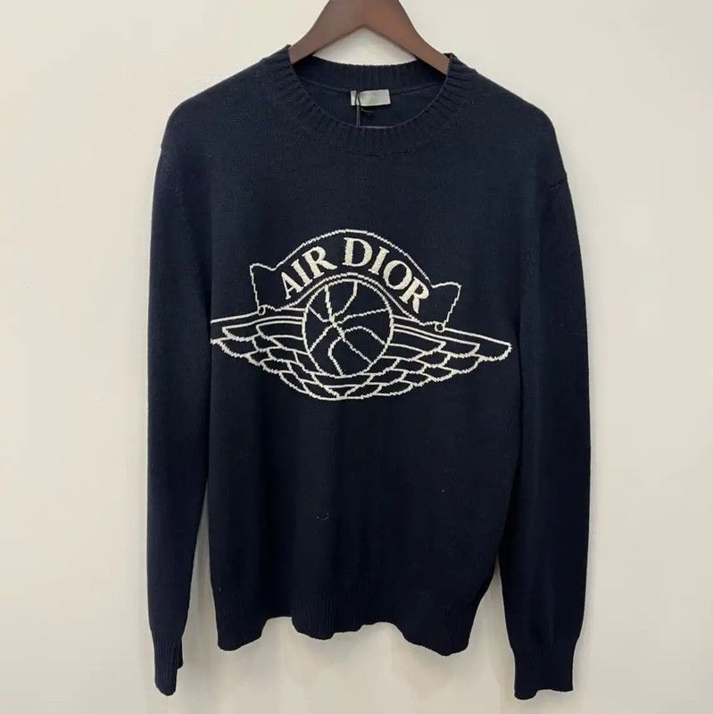 Dior Dior Men's Long Sleeve Navy Cashmere Sweater 0089 Size US M / EU 48-50 / 2 - 7 Thumbnail