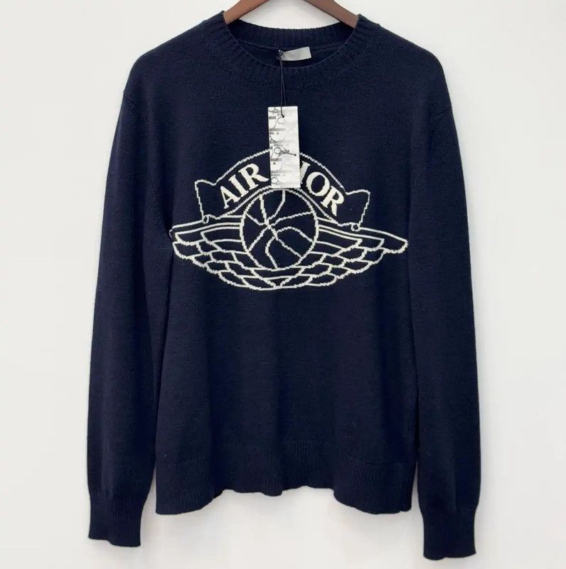 Dior Dior Men's Long Sleeve Navy Cashmere Sweater 0089 Size US M / EU 48-50 / 2 - 3 Thumbnail