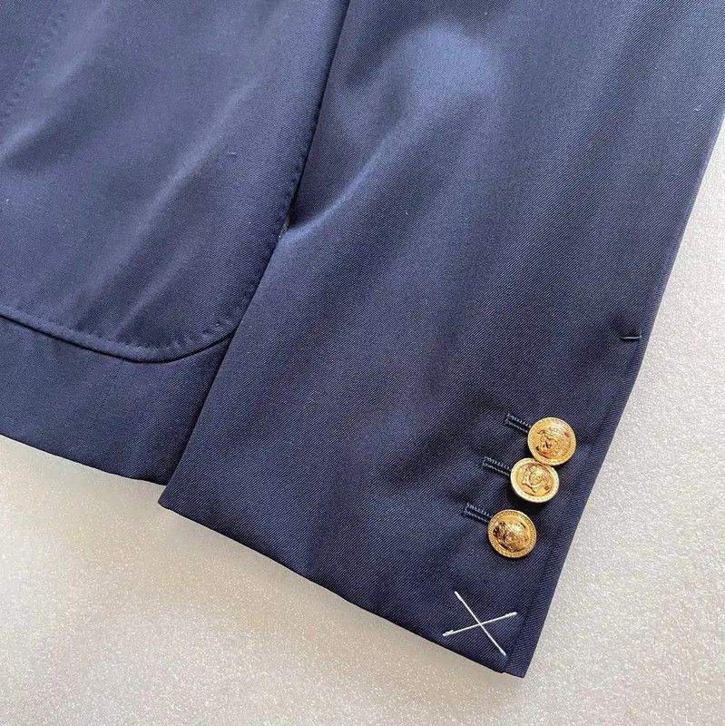 Versace Versace Men's Long Sleeve Navy Wool Blazer 0089 Size US L / EU 52-54 / 3 - 4 Thumbnail