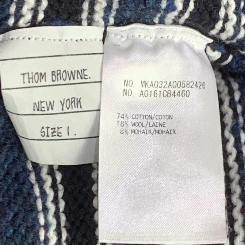 Thom Browne Thom Browne Color-Block Cotton Blend Pullover Sweater 0089 Size US M / EU 48-50 / 2 - 5 Thumbnail