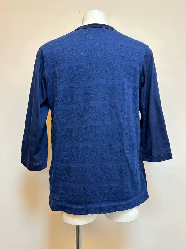 Comme des Garcons Comme des Garçons Blue Cotton Lace Long Sleeve Top 0089 Size S / US 4 / IT 40 - 3 Thumbnail