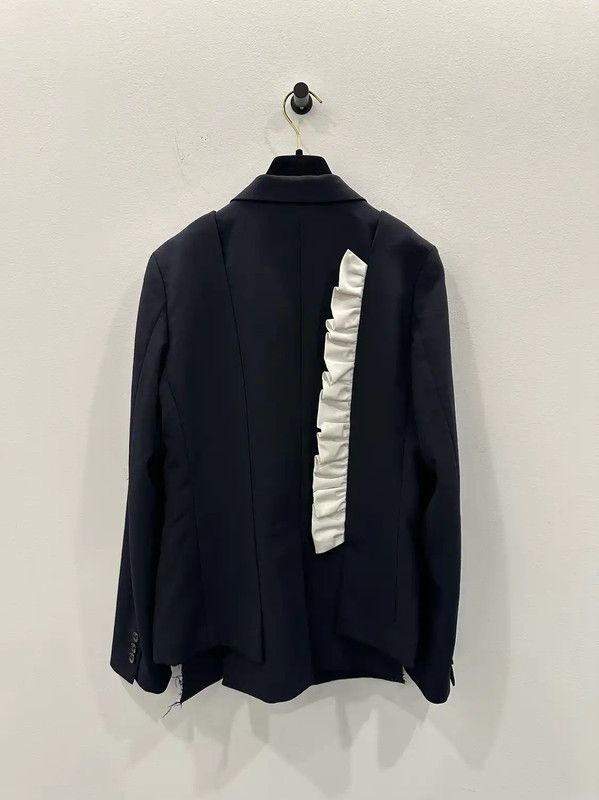 Comme des Garcons COMME des GARÇONS Dark Blue Wool Women's Jacket 0089 Size M / US 6-8 / IT 42-44 - 2 Thumbnail