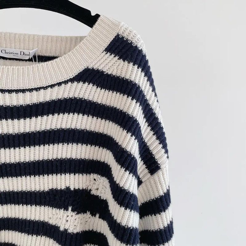 Dior Dior Striped Wool Sweater for Women 0089 Size M / US 6-8 / IT 42-44 - 3 Thumbnail