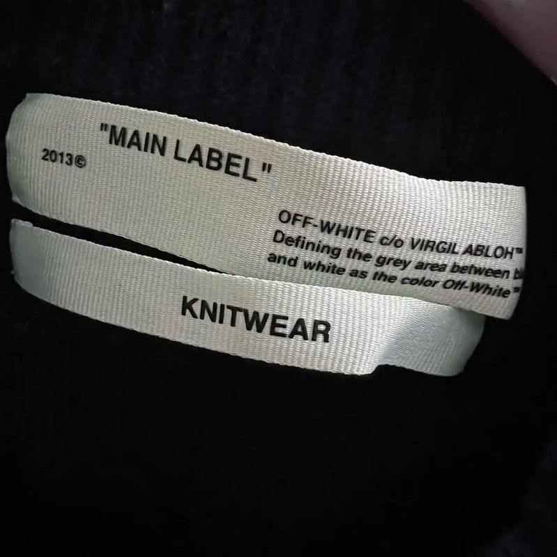 Off-White Off-White Women's Navy Wool Logo Pullover Sweater 0089 Size XS / US 0-2 / IT 36-38 - 3 Thumbnail