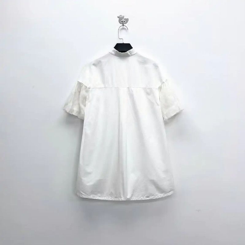 Max Mara MaxMara White Floral Short Sleeve Shirt 0089 Size L / US 10 / IT 46 - 2 Thumbnail
