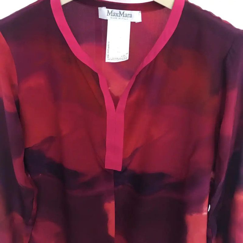 Max Mara MaxMara Pink Silk Print Summer Shirt 0089 Size S / US 4 / IT 40 - 6 Thumbnail