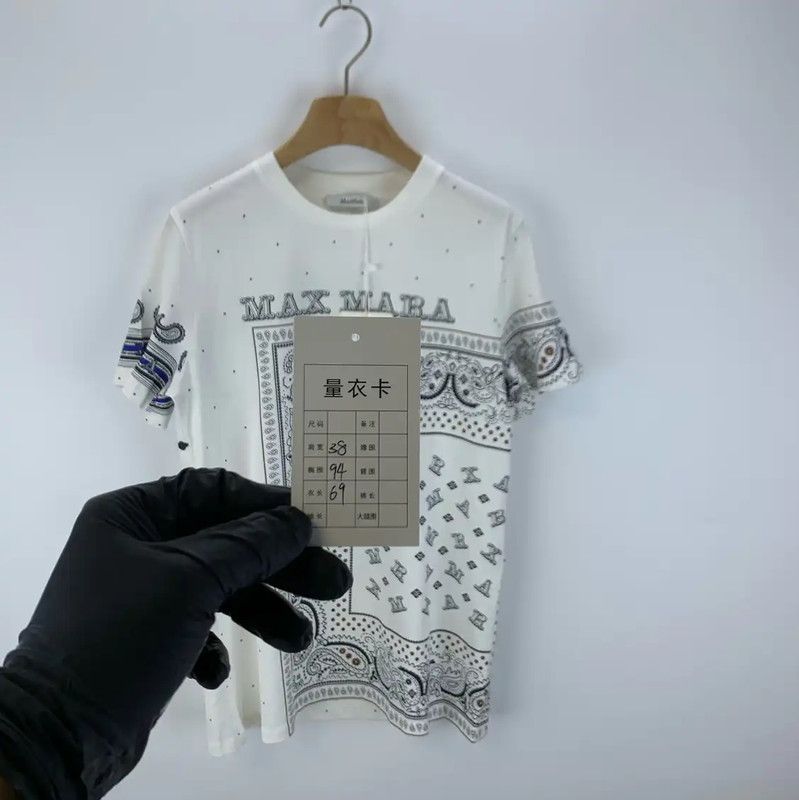 Max Mara MaxMara White Cotton Women's T-Shirt 0089 Size S / US 4 / IT 40 - 7 Thumbnail