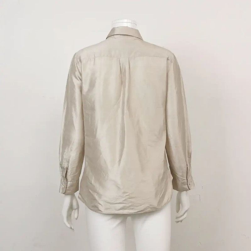 Max Mara MaxMara Silver Silk Shirt for Women 0089 Size XS / US 0-2 / IT 36-38 - 2 Thumbnail