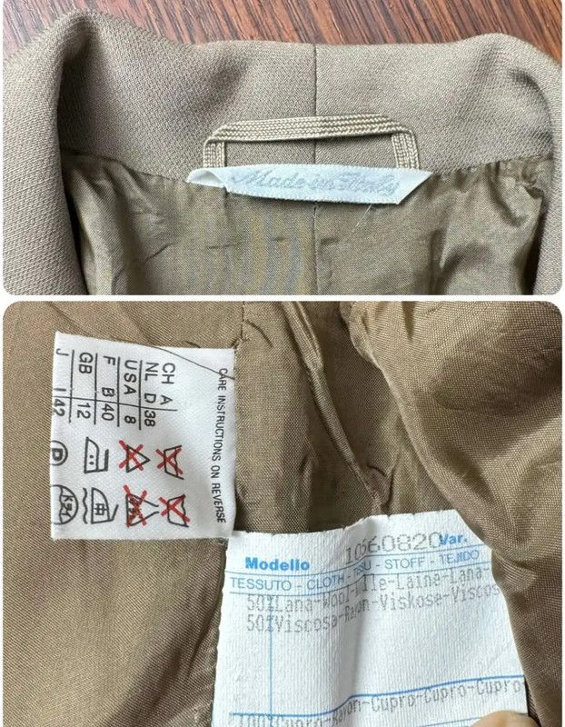 Max Mara MaxMara Beige Wool Blazer Cardigan 0089 Size ONE SIZE - 6 Thumbnail