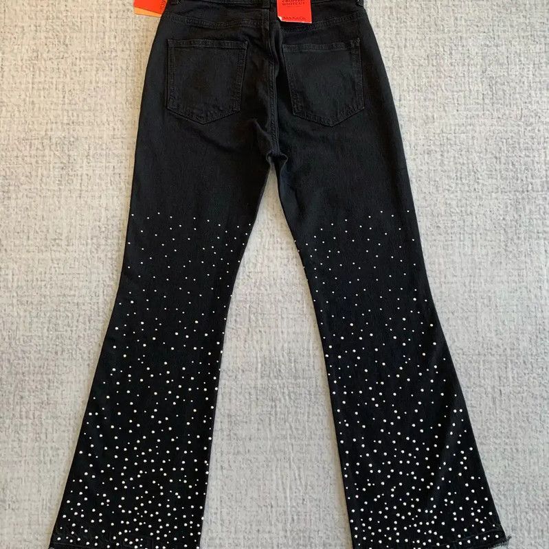 Max Mara MaxMara Black Denim Pants with Studded Detailing 0089 Size 27" / US 4 / IT 40 - 3 Thumbnail