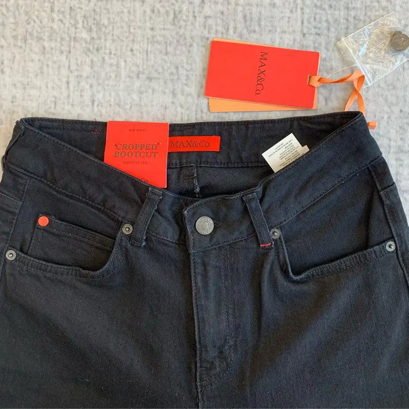 Max Mara MaxMara Black Denim Pants with Studded Detailing 0089 Size 27" / US 4 / IT 40 - 6 Thumbnail