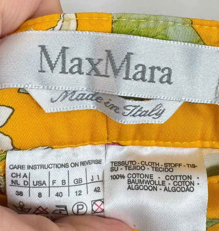 Max Mara MaxMara Yellow Cotton Casual Pants for Women 0089 Size 23" - 6 Thumbnail