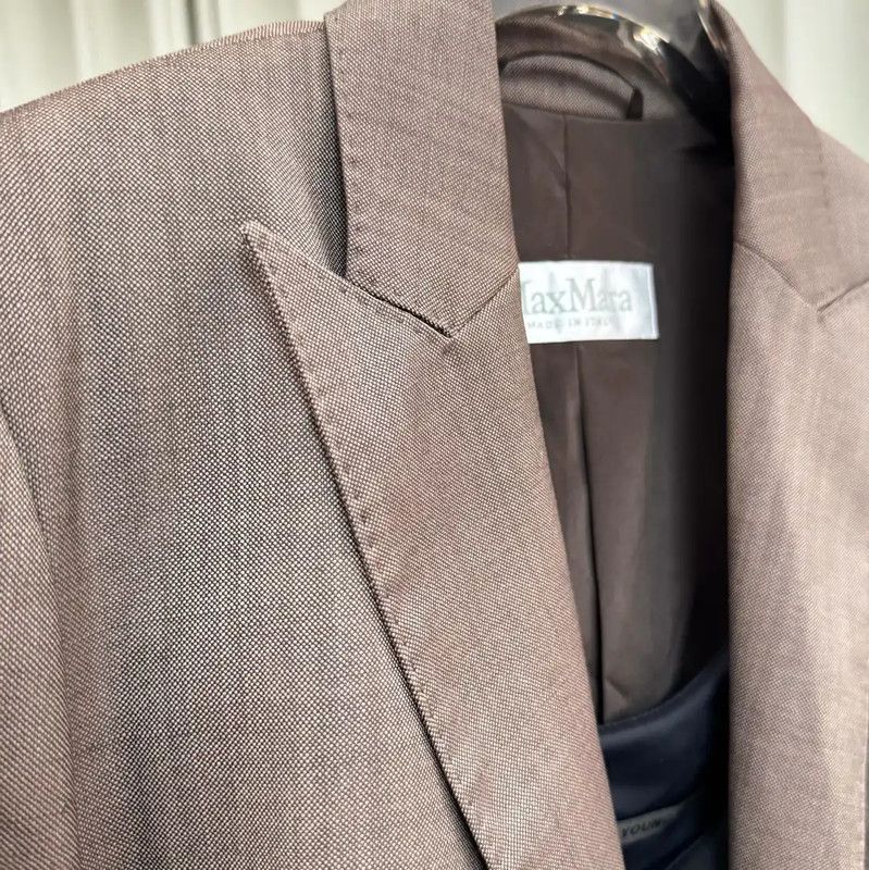 Max Mara MaxMara Brown Wool Blend Women's Cardigan 0089 Size S / US 4 / IT 40 - 6 Thumbnail