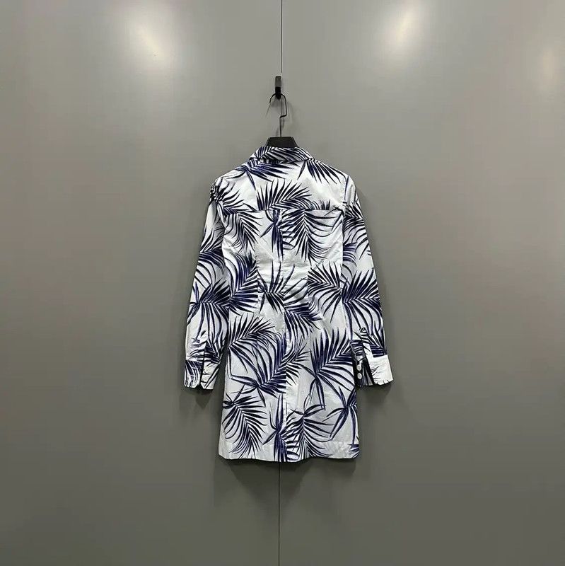 Max Mara MaxMara Blue Cotton Long Sleeve Dress 0089 Size ONE SIZE - 2 Thumbnail
