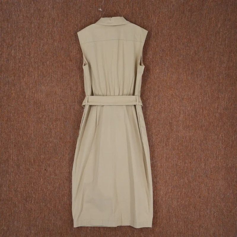 Max Mara MaxMara Khaki Sleeveless Long Dress for Women 0089 Size S / US 4 / IT 40 - 2 Thumbnail