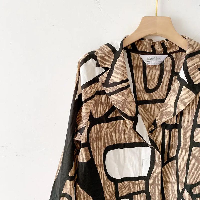 Max Mara MaxMara Summer Color-Blocked Cotton Short Sleeve Shirt 0089 Size M / US 6-8 / IT 42-44 - 3 Thumbnail