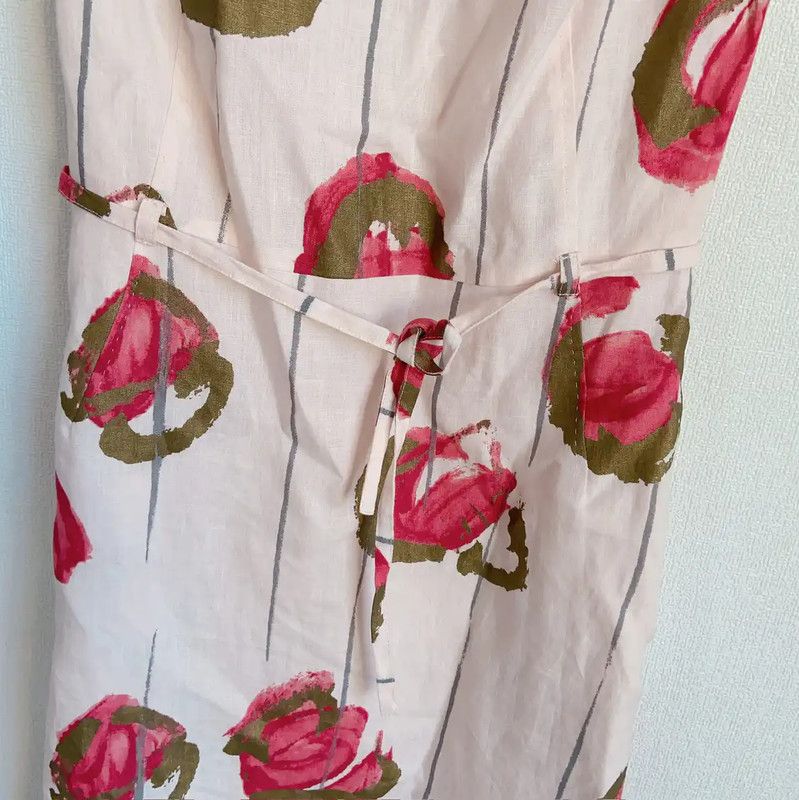 Max Mara MaxMara Sleeveless Floral Midi Dress in Pink 0089 Size S / US 4 / IT 40 - 4 Thumbnail