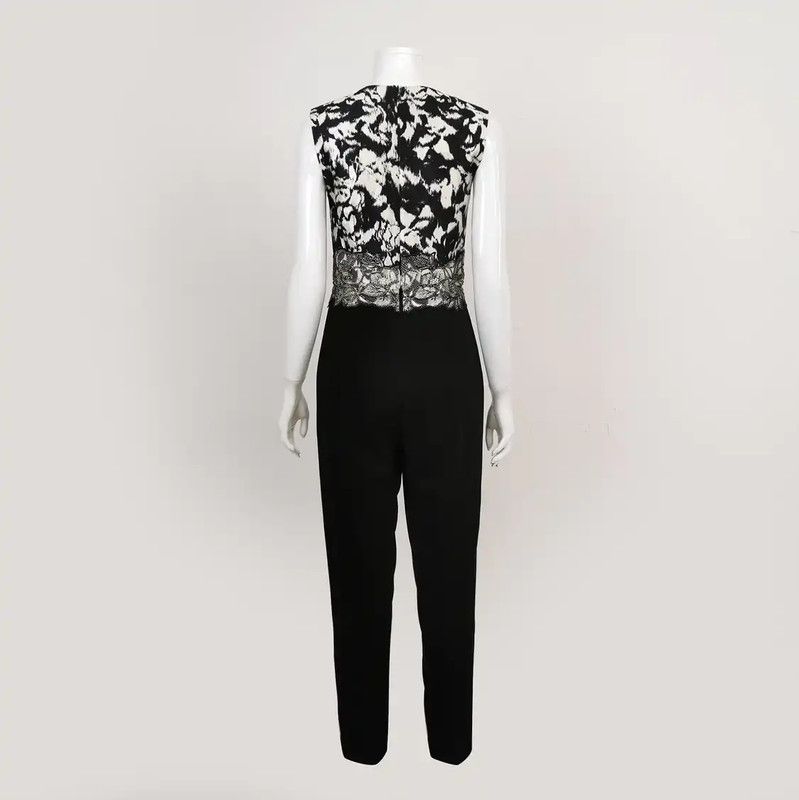 Max Mara MaxMara Summer Black Silk Floral Casual Pants 0089 Size 24" / US 00 / IT 34 - 2 Thumbnail