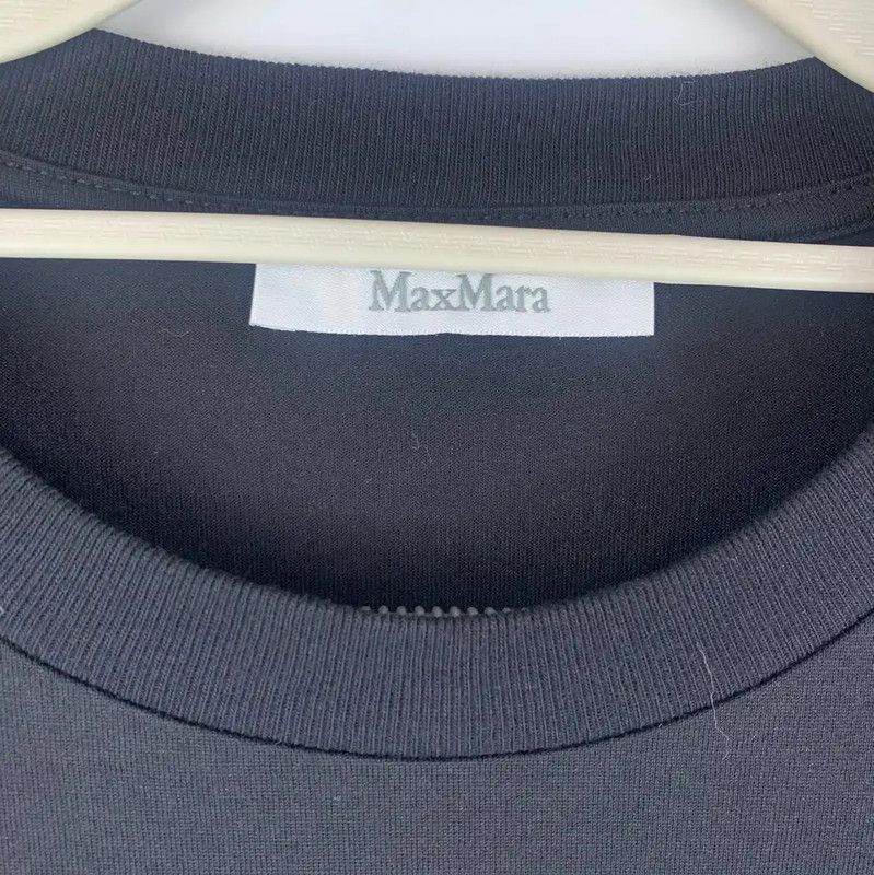 Max Mara MaxMara Black Cotton Graphic T-Shirt 0089 Size L / US 10 / IT 46 - 4 Thumbnail