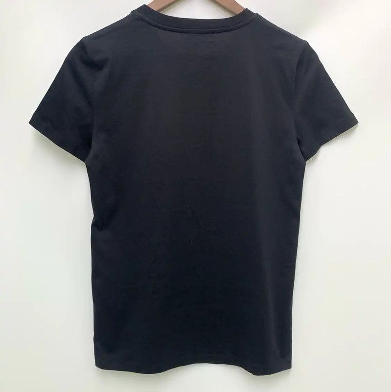 Max Mara MaxMara Black Cotton Graphic T-Shirt 0089 Size L / US 10 / IT 46 - 2 Thumbnail