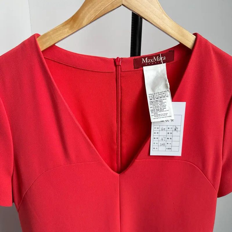 Max Mara MaxMara Red Polyester Women's Dress 0089 Size L / US 10 / IT 46 - 4 Thumbnail