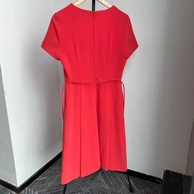 Max Mara MaxMara Red Polyester Women's Dress 0089 Size L / US 10 / IT 46 - 3 Thumbnail