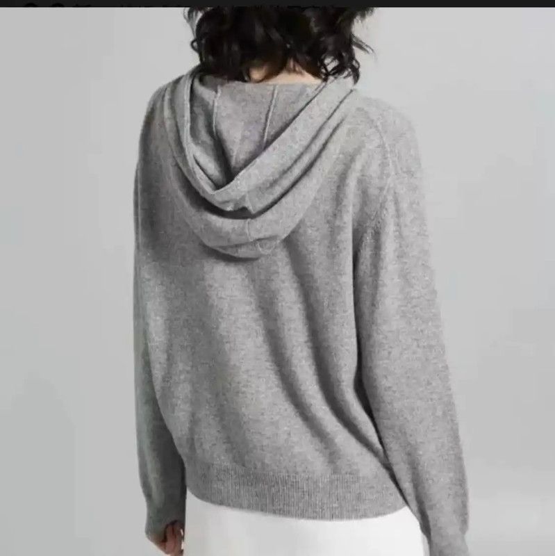 Max Mara MaxMara Gray Wool Blend Hoodie for Women 0089 Size S / US 4 / IT 40 - 7 Thumbnail