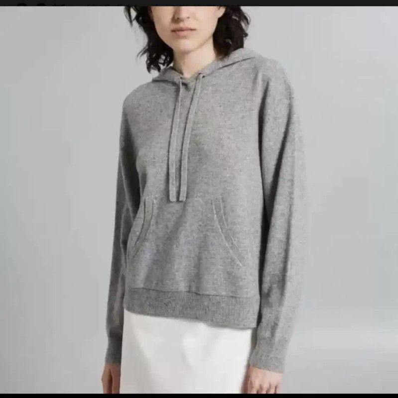 Max Mara MaxMara Gray Wool Blend Hoodie for Women 0089 Size S / US 4 / IT 40 - 6 Thumbnail
