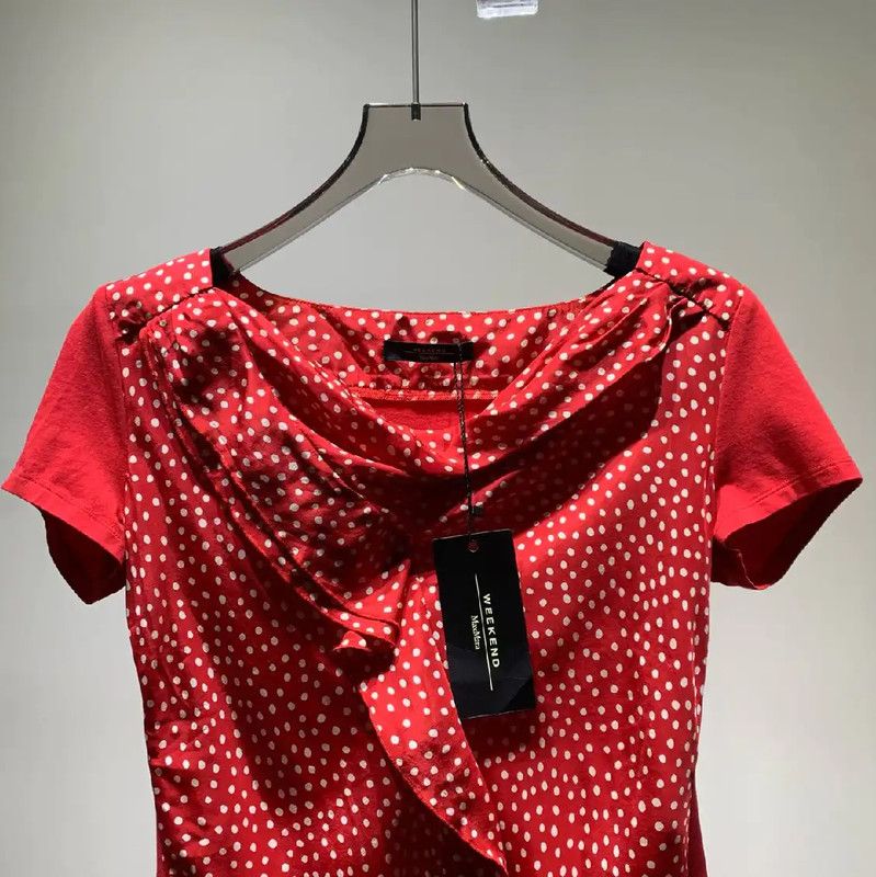 Max Mara MaxMara Red Cotton Short Sleeve T-shirt 0089 Size S / US 4 / IT 40 - 3 Thumbnail
