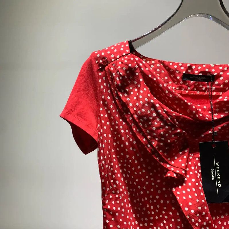 Max Mara MaxMara Red Cotton Short Sleeve T-shirt 0089 Size S / US 4 / IT 40 - 5 Thumbnail