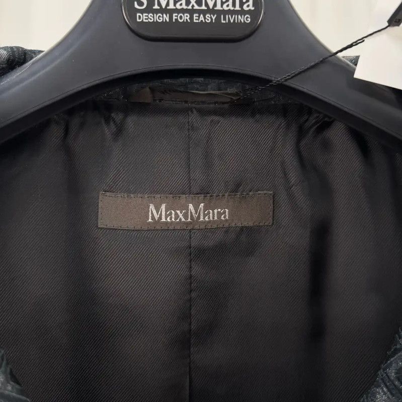Max Mara MaxMara Black Cotton Blend Mid-Length Coat 0089 Size S / US 4 / IT 40 - 5 Thumbnail