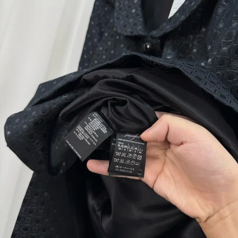 Max Mara MaxMara Black Cotton Blend Mid-Length Coat 0089 Size S / US 4 / IT 40 - 6 Thumbnail