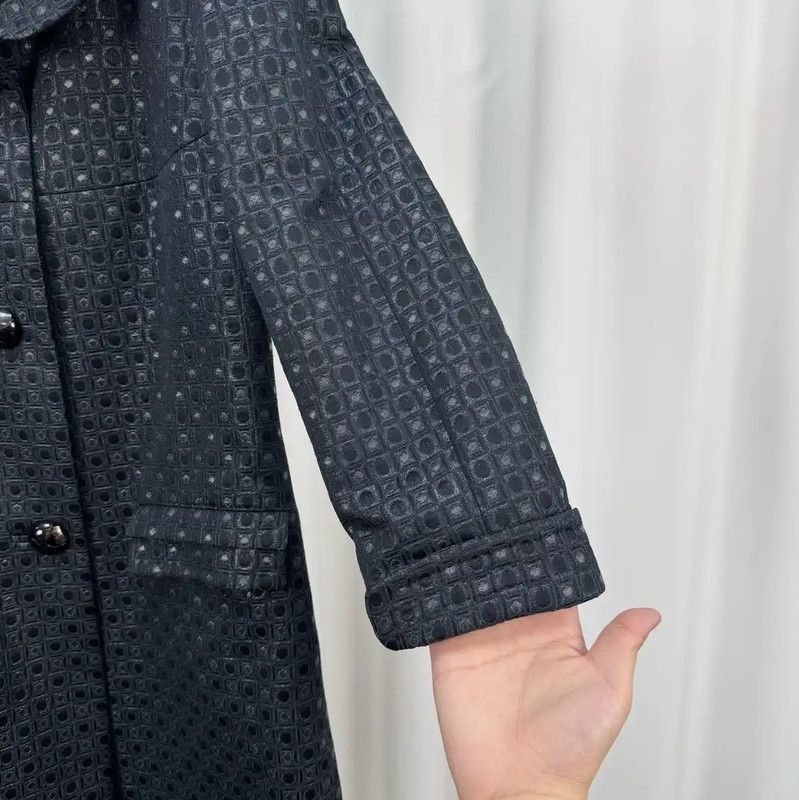 Max Mara MaxMara Black Cotton Blend Mid-Length Coat 0089 Size S / US 4 / IT 40 - 4 Thumbnail